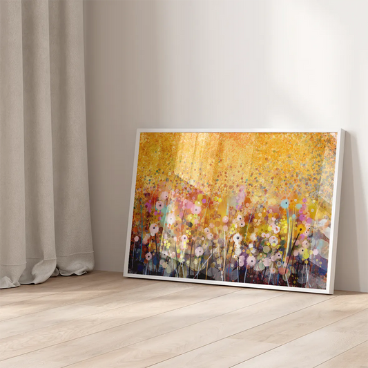 アートポスター 抽象ゴールド花畑 北欧デザイン モダンインテリア