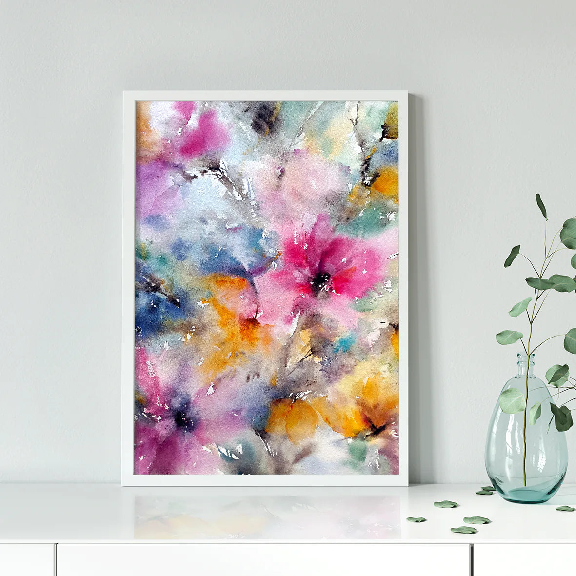 アートポスター 水彩フローラルブーケ パステル 北欧デザイン モダンインテリア