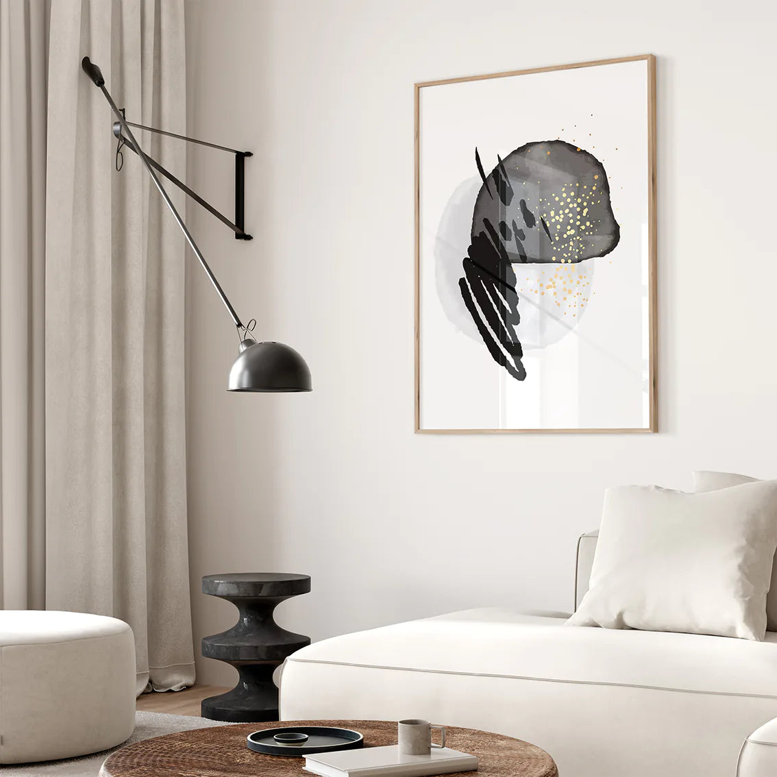 アートポスター 抽象 幾何学 レッドグレー モダンアート コンテンポラリーインテリア 3枚セット