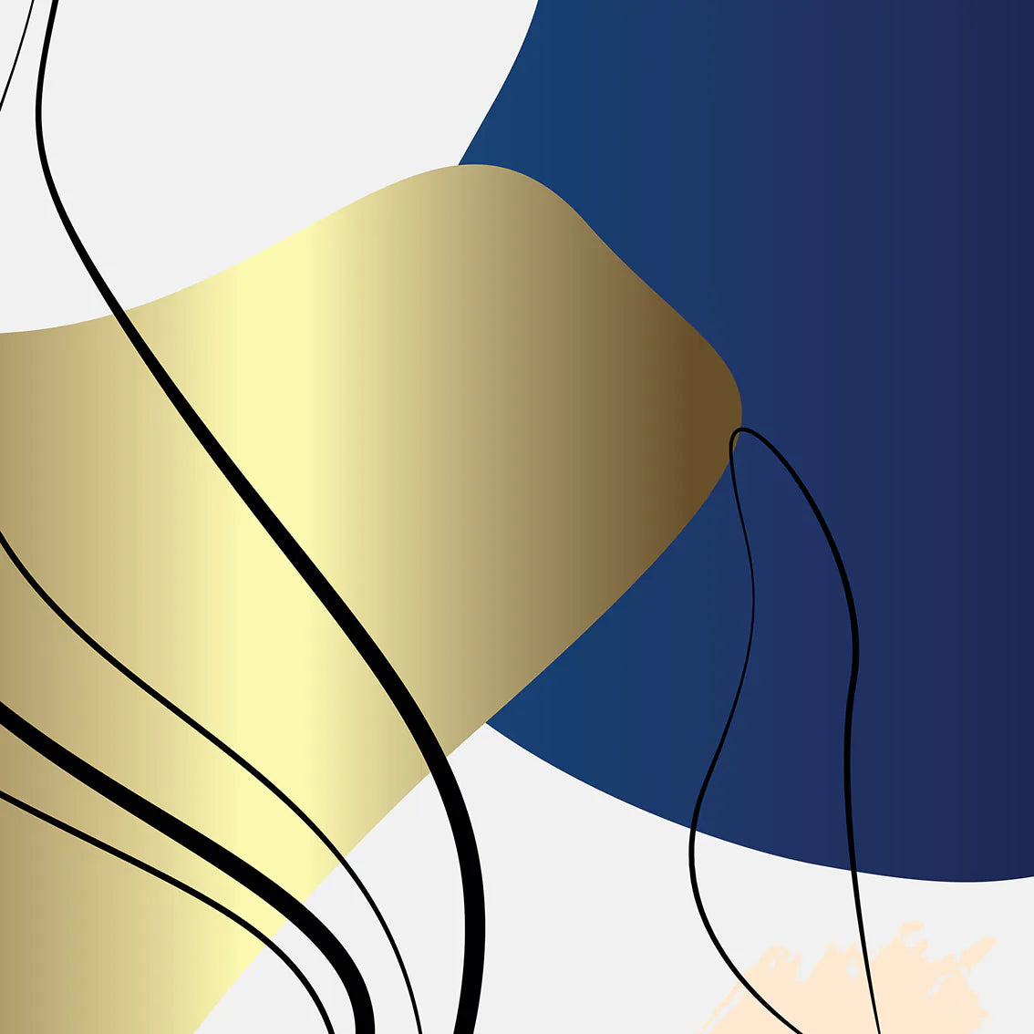 アートポスター 抽象 ブルーゴールド 北欧モダン シンプルインテリア 3枚セット