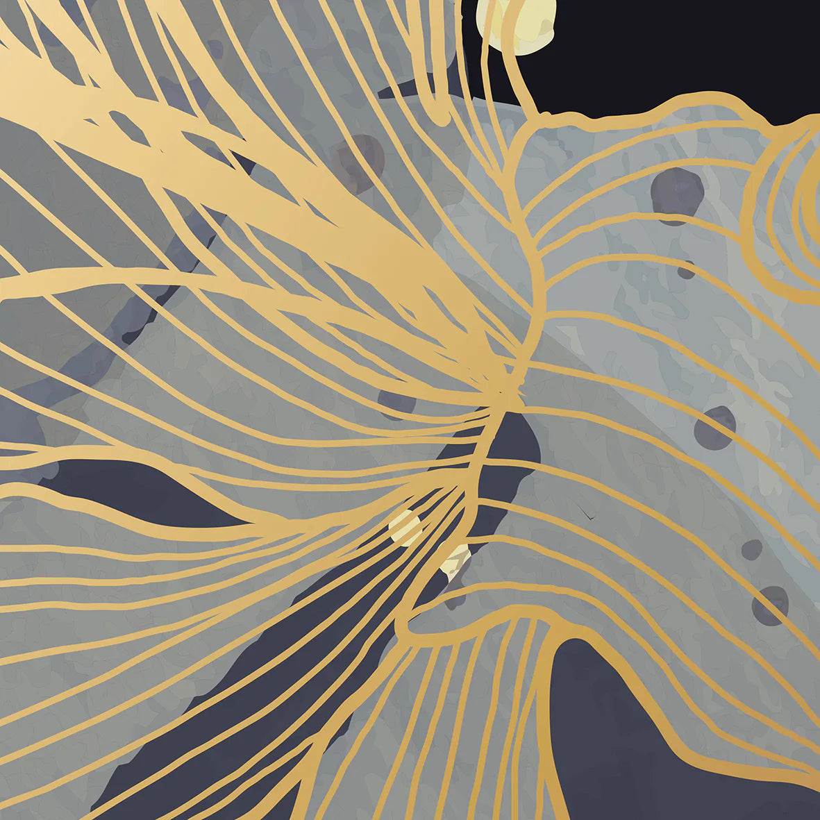 アートポスター 抽象ゴールドリーフ フローラル 高級感 北欧モダンインテリア 3枚セット