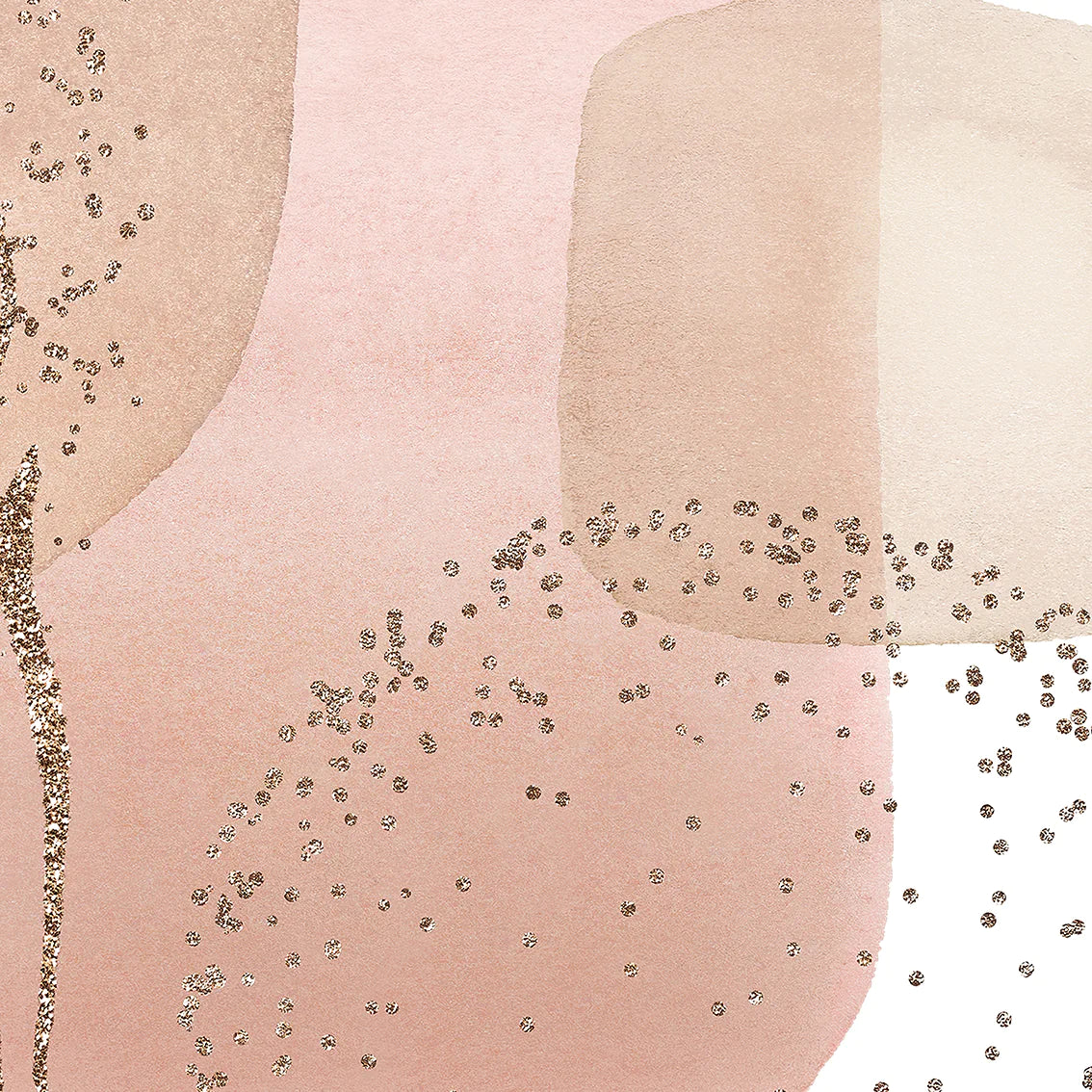 ベージュとピンクのミニマリスト抽象画が特徴のアートポスター3枚セット、壁掛け用に最適