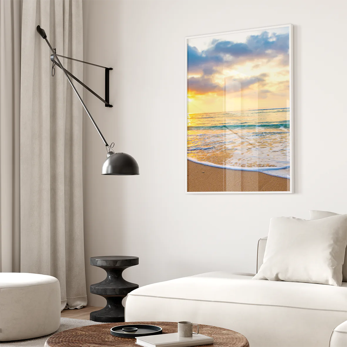 アートポスター コースタルサンセット 夕焼け海岸 北欧モダンインテリア 3枚セット