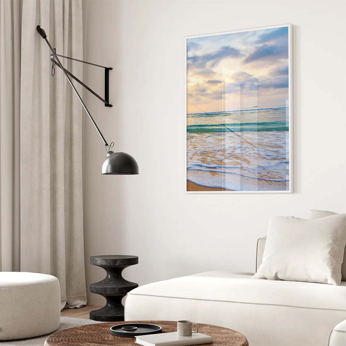 アートポスター コースタルサンセット 夕焼け海岸 北欧モダンインテリア 3枚セット