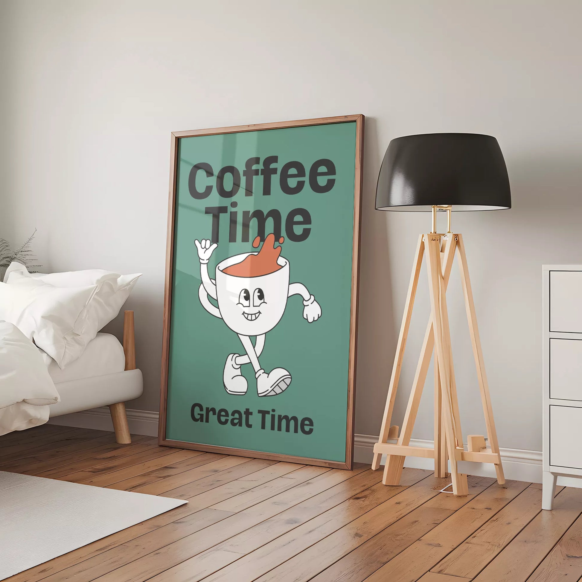 コーヒータイムをテーマにしたユニークで楽しいデザイン