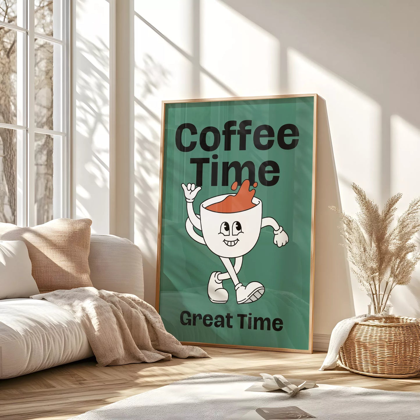 コーヒータイムをテーマにしたユニークで楽しいデザイン