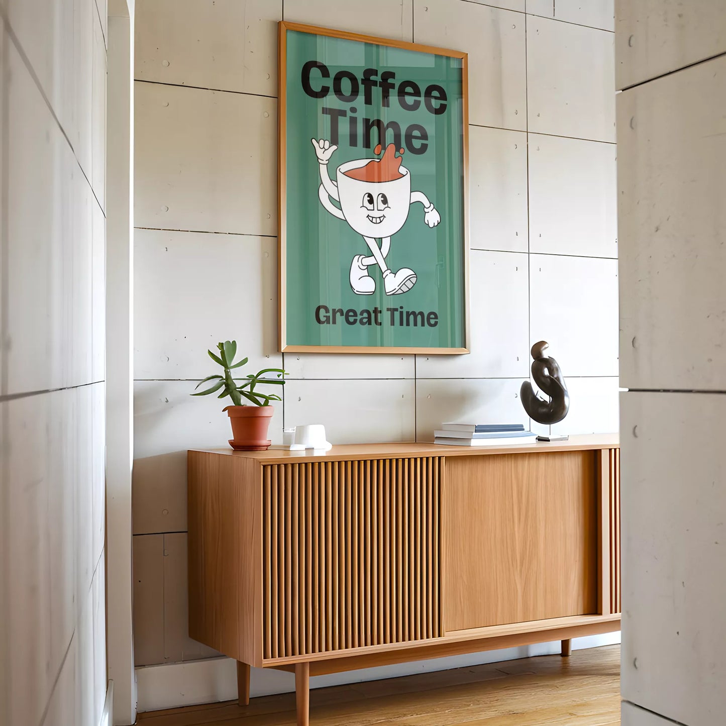 コーヒータイムをテーマにしたユニークで楽しいデザイン