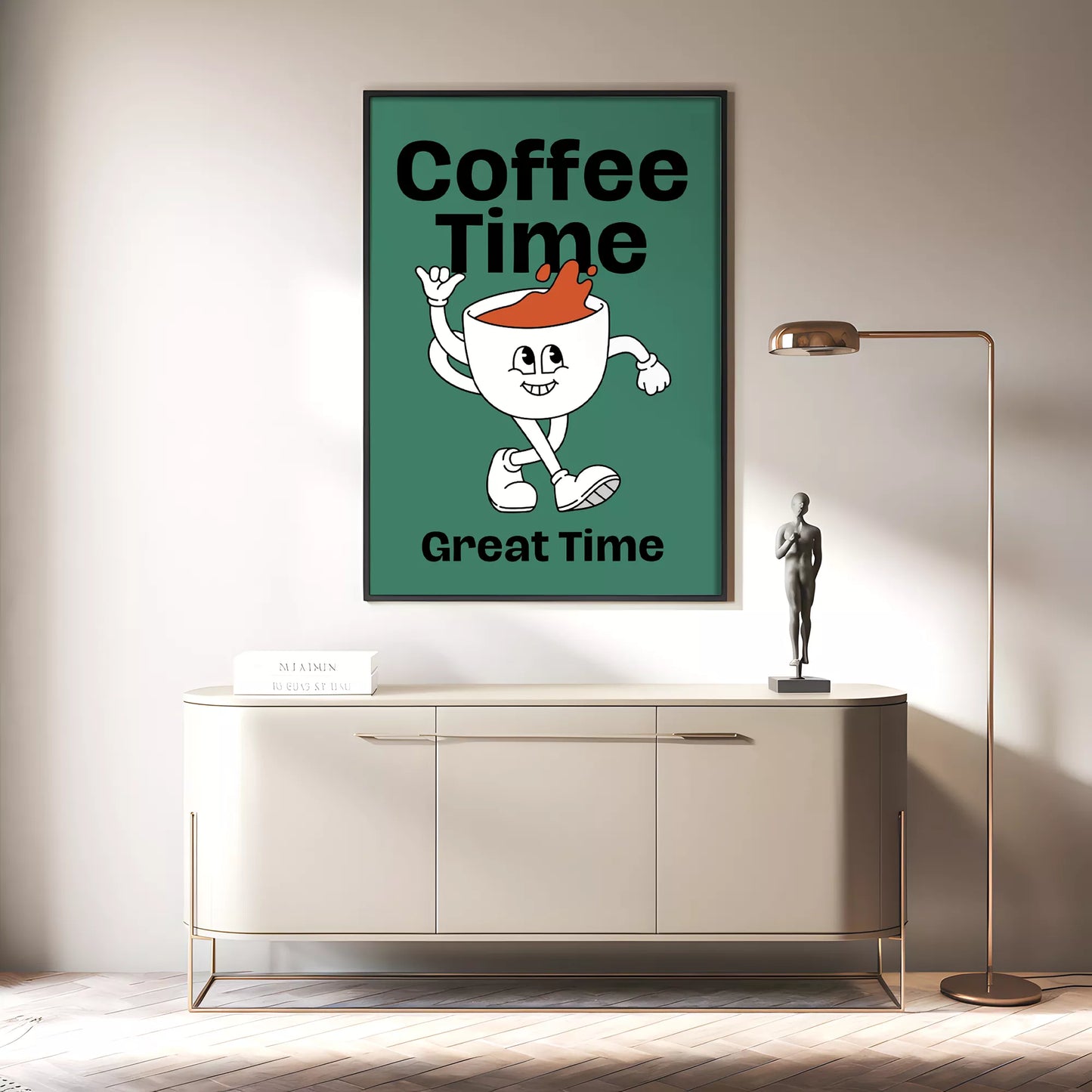 コーヒータイムをテーマにしたユニークで楽しいデザイン