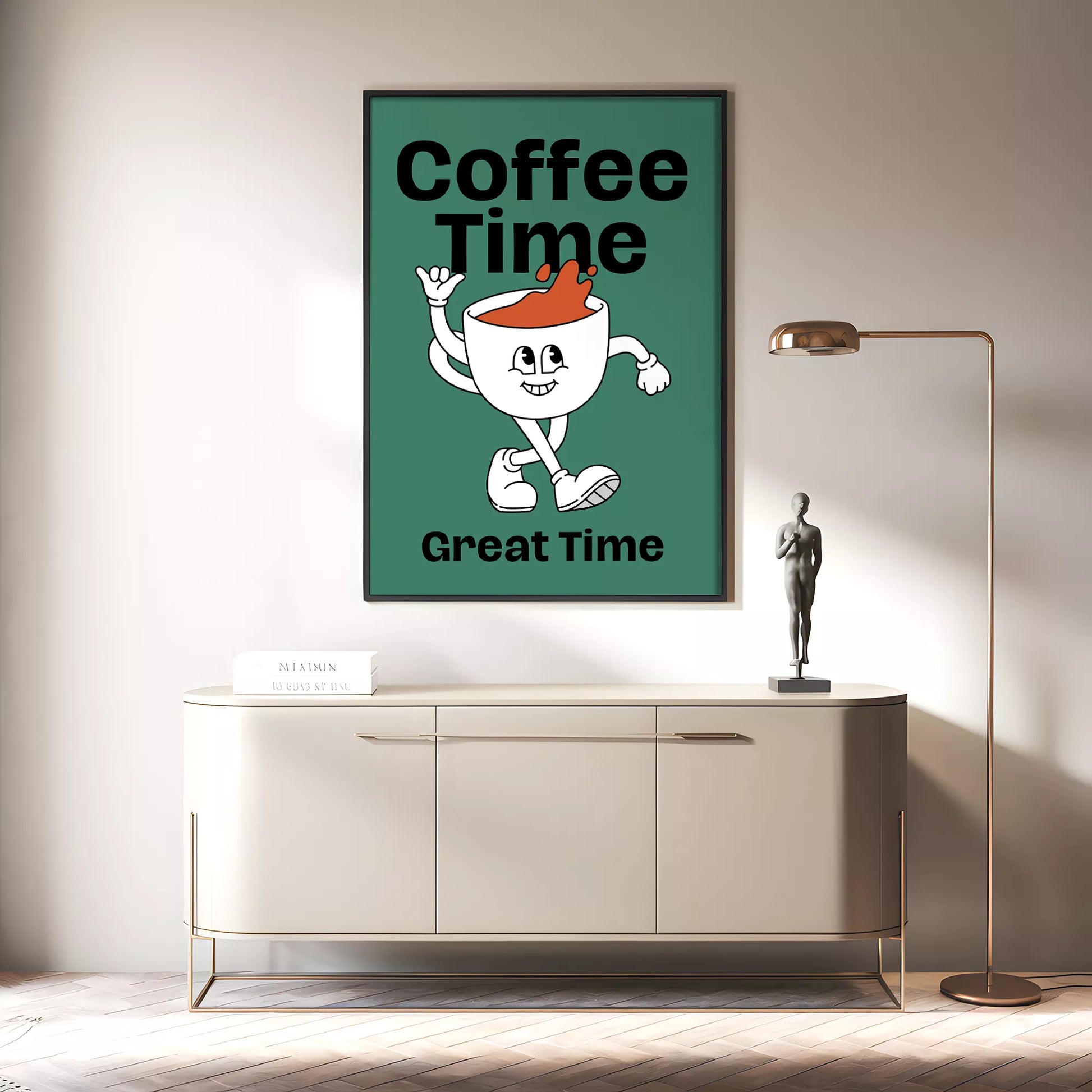 コーヒータイムをテーマにしたユニークで楽しいデザイン