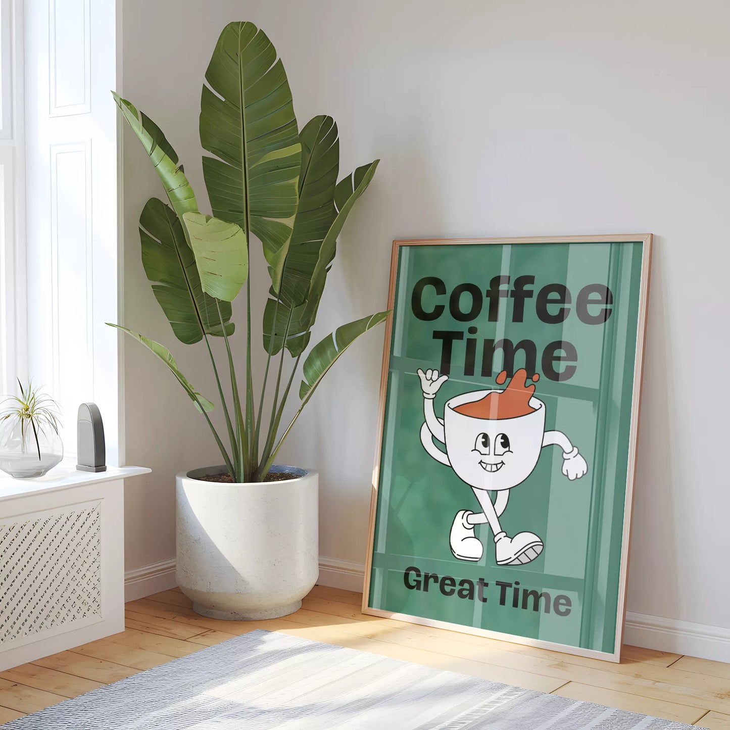 コーヒータイムをテーマにしたユニークで楽しいデザイン