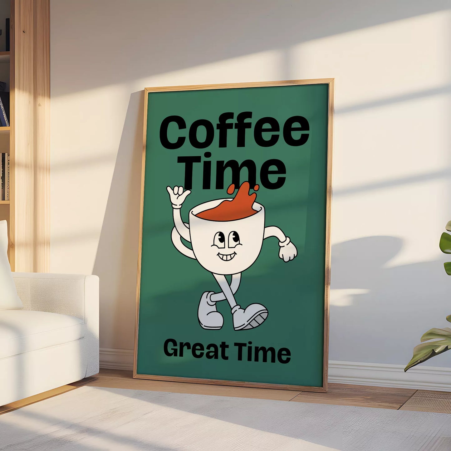 コーヒータイムをテーマにしたユニークで楽しいデザイン