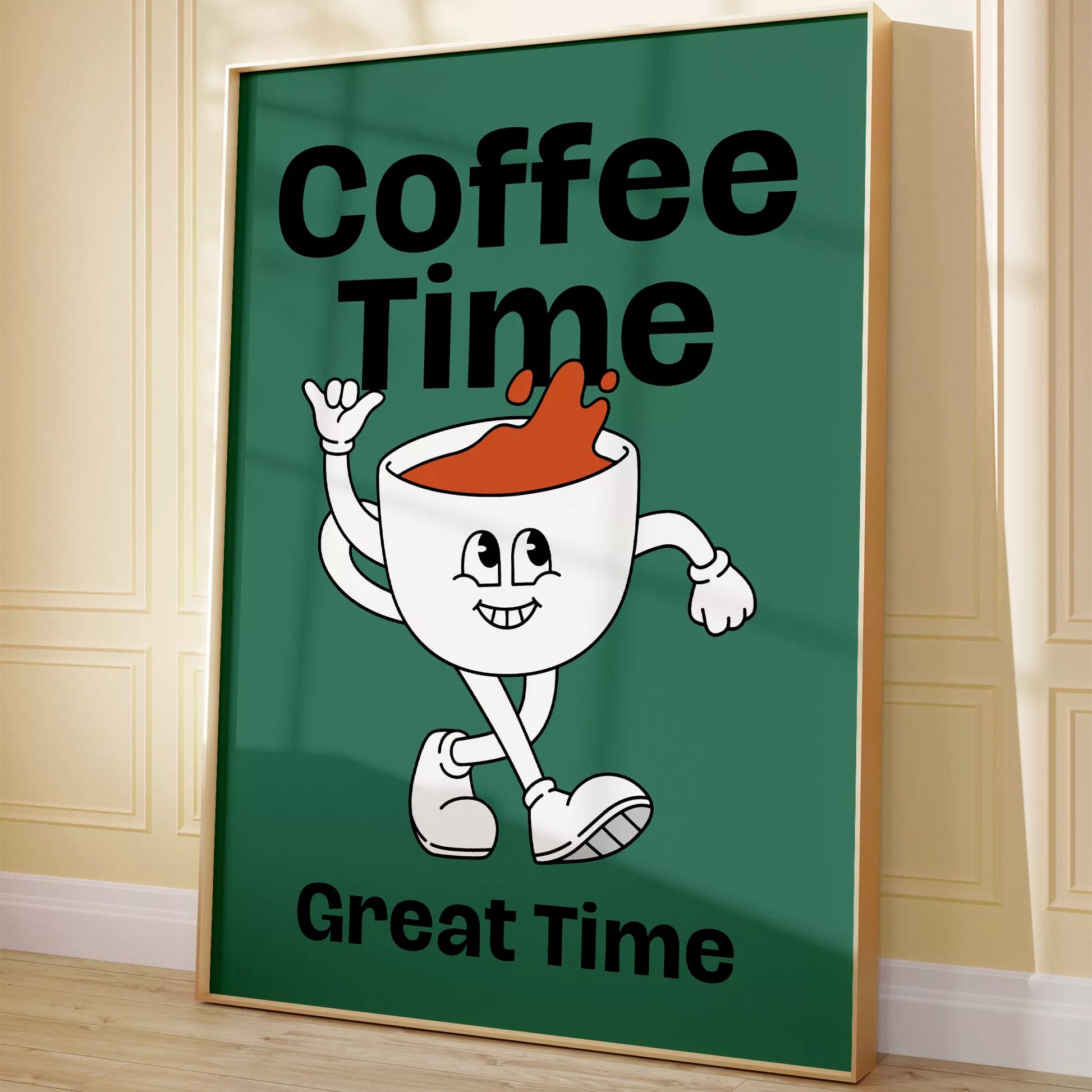 コーヒータイムをテーマにしたユニークで楽しいデザイン