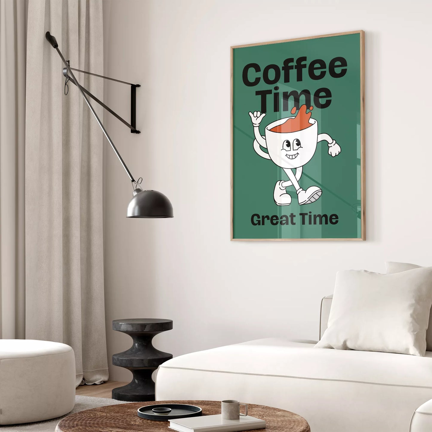 コーヒータイムをテーマにしたユニークで楽しいデザイン