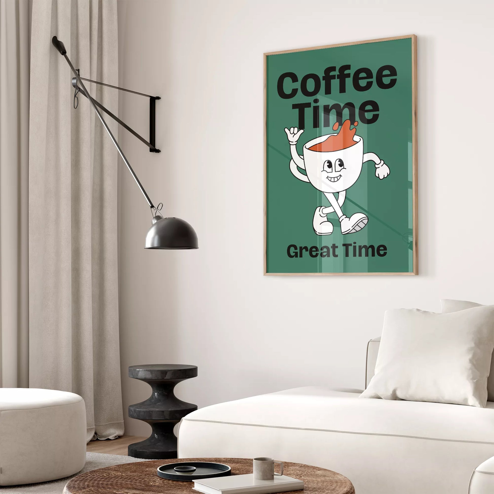 コーヒータイムをテーマにしたユニークで楽しいデザイン