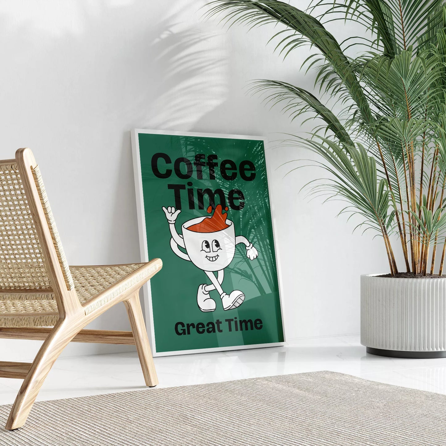 コーヒータイムをテーマにしたユニークで楽しいデザイン