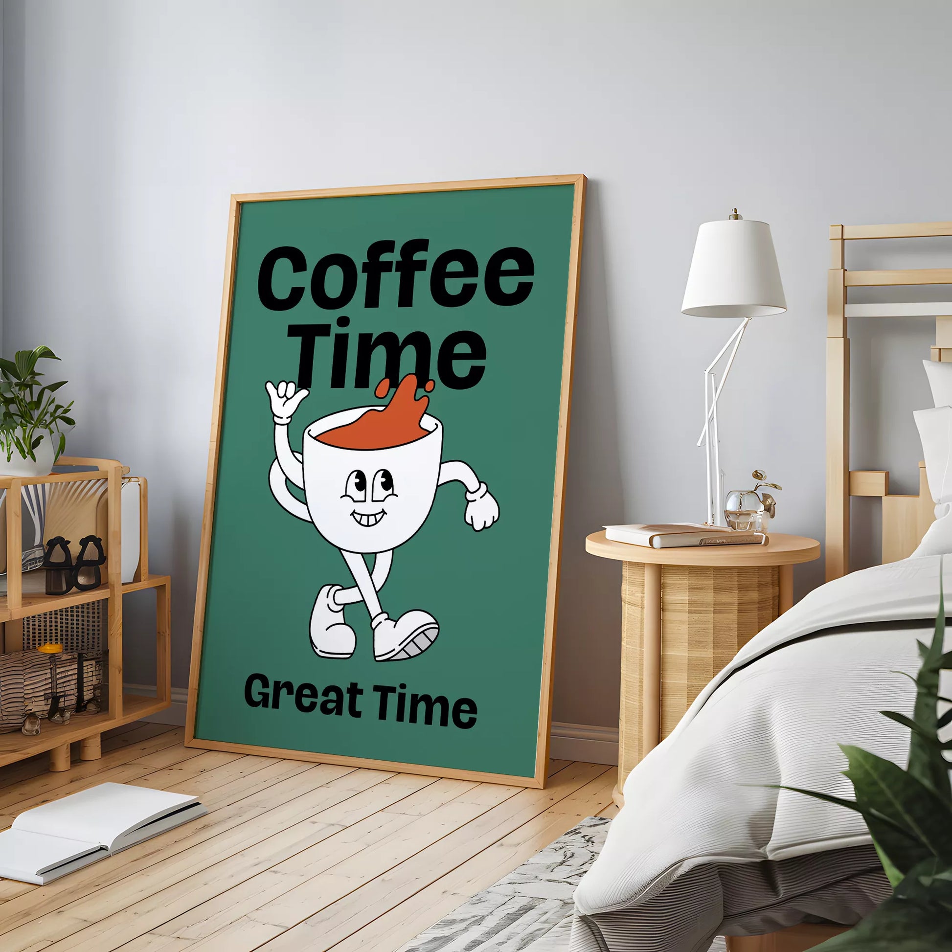 コーヒータイムをテーマにしたユニークで楽しいデザイン