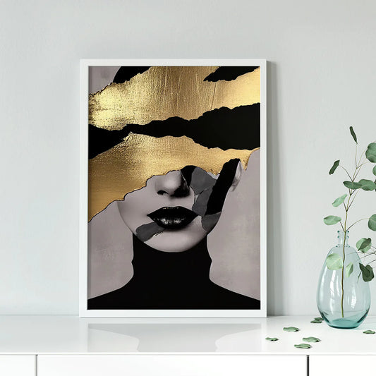 アートポスター 女性 ポートレート ゴールド 現代アート モダンインテリア