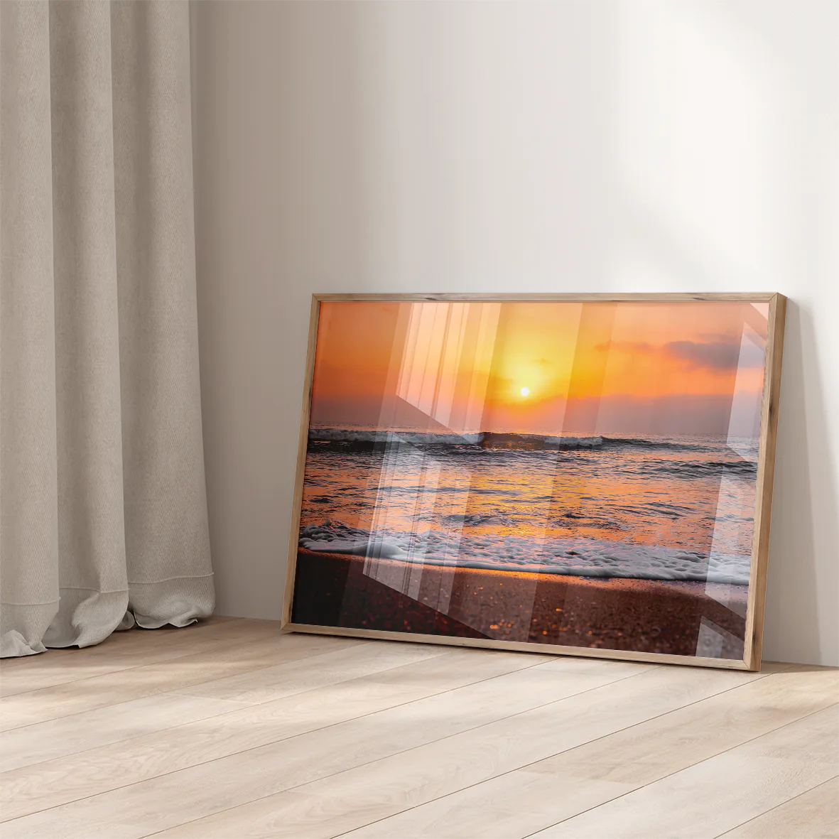 アートポスター 海 サンセット ゴールデンアワー ビーチ 北欧デザイン モダンインテリア