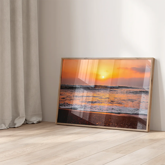 アートポスター 海 サンセット ゴールデンアワー ビーチ 北欧デザイン モダンインテリア