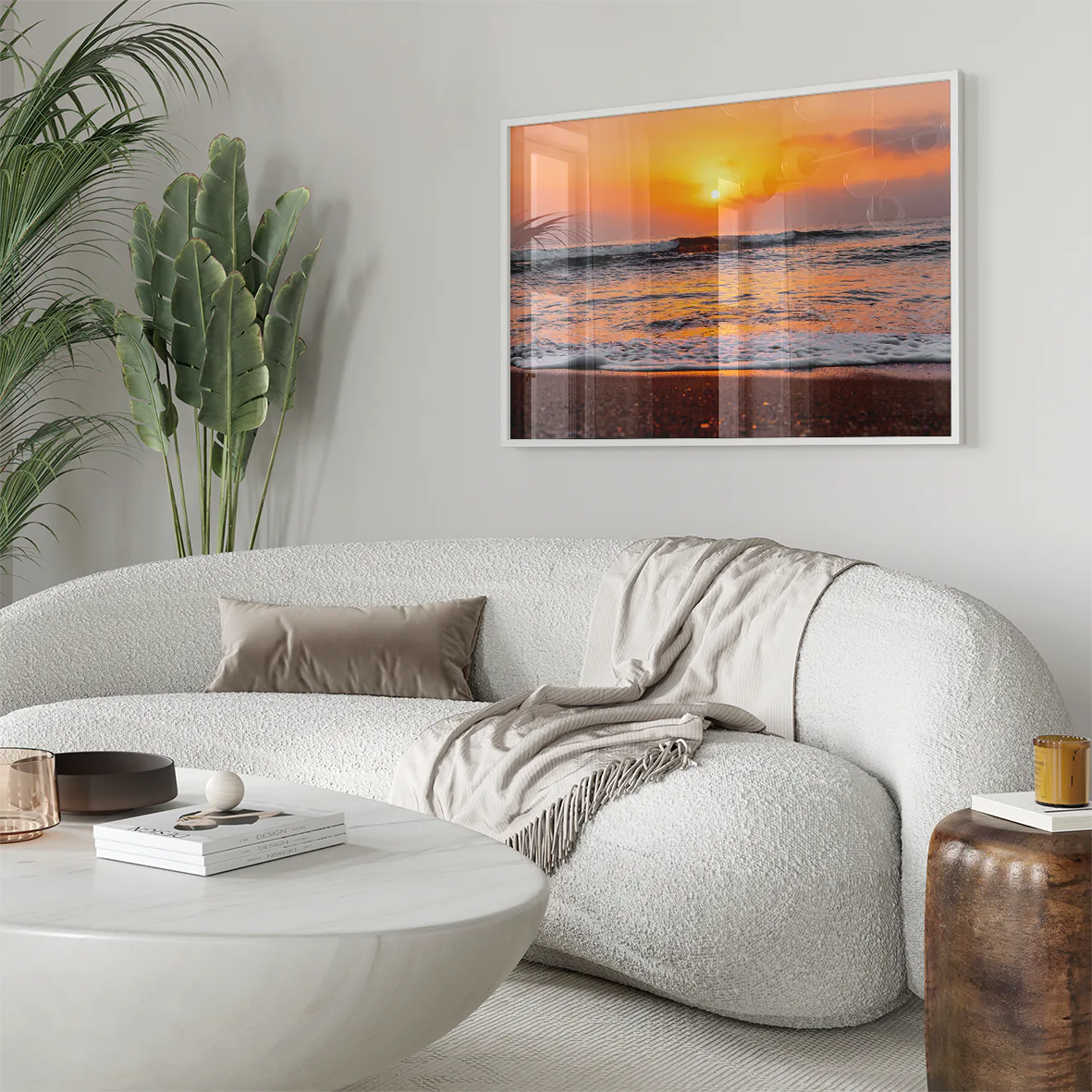 アートポスター 海 サンセット ゴールデンアワー ビーチ 北欧デザイン モダンインテリア