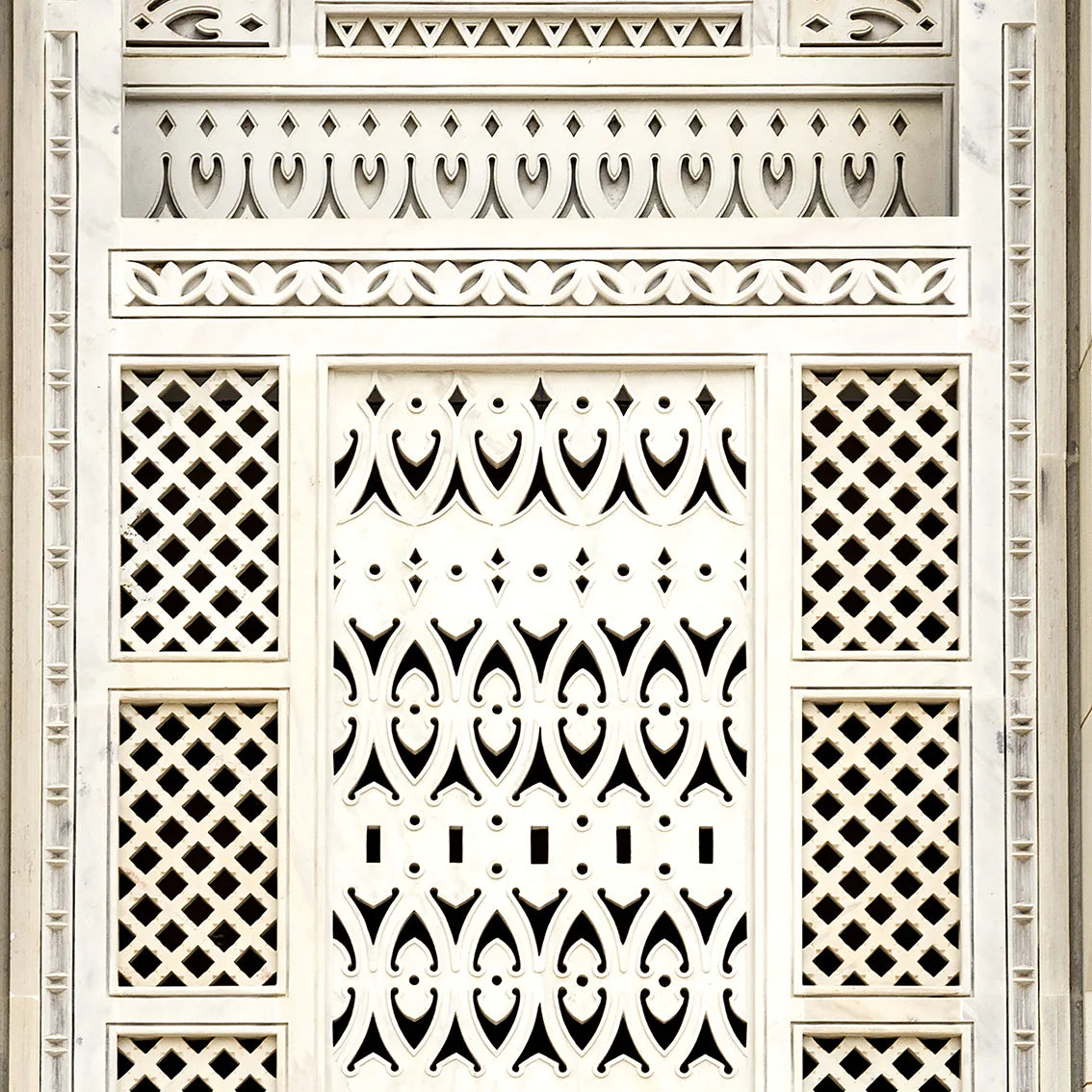 Elegant classical marble archway with detailed stonework design poster