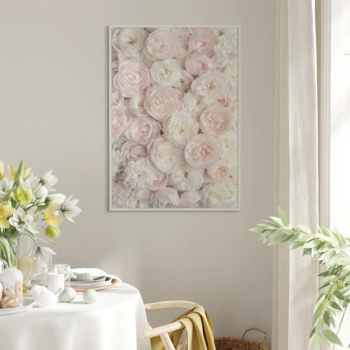 Elegant pastel rose wallpaper