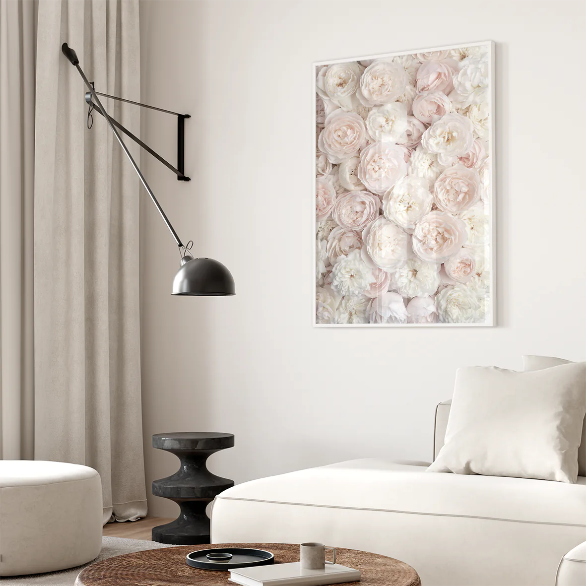 Elegant pastel rose wallpaper