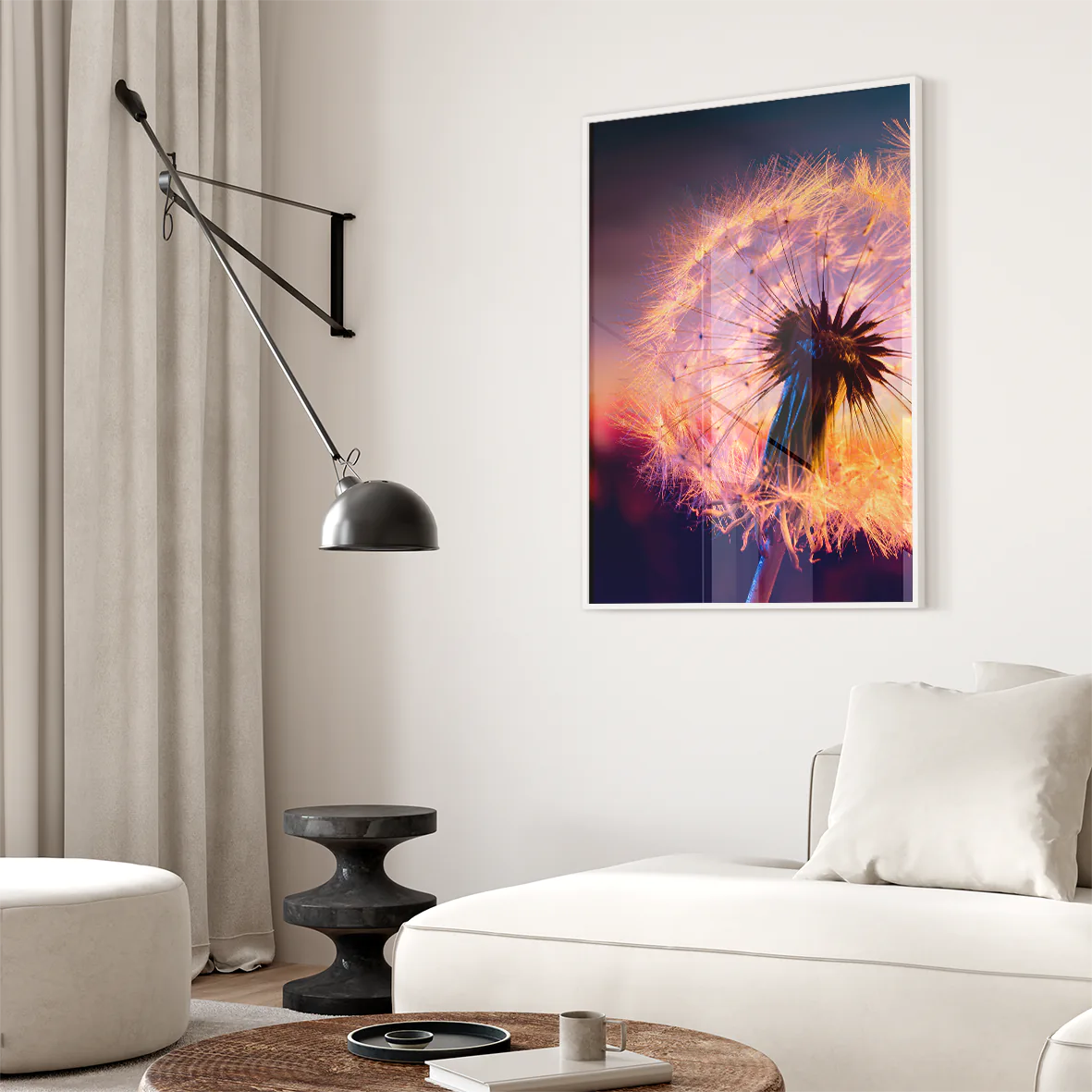 アートポスター たんぽぽ 夕焼け 北欧デザイン モダンインテリア 3枚セット