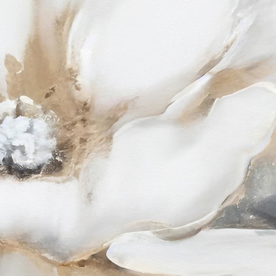 Gilded floral artwork with creamy petals and gold streaks