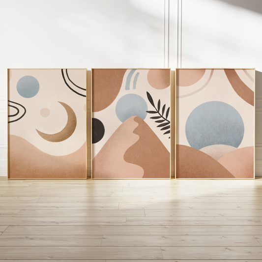 アーストーンの抽象ジオメトリック北欧アートポスター3枚セット