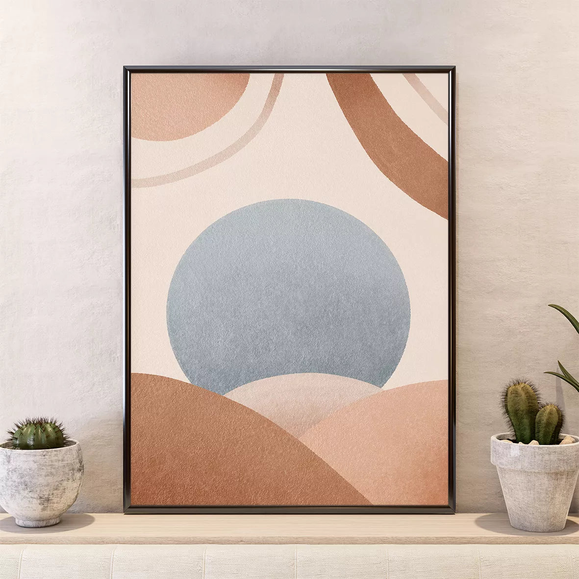 アースカラー抽象幾何学アート3枚セット モダンインテリア