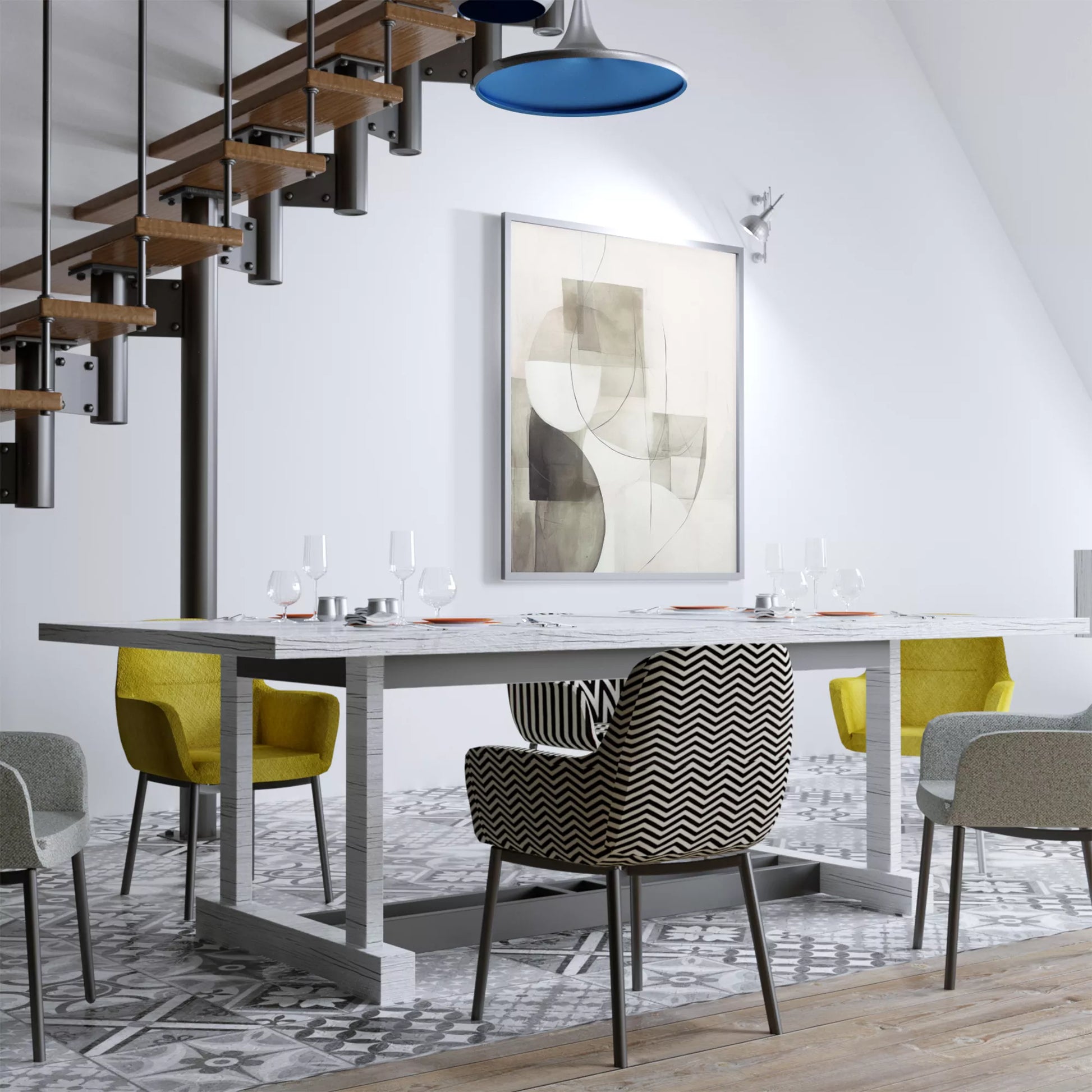 ベージュとグレーの抽象的な幾何学アート、モダンでシンプルなデザイン