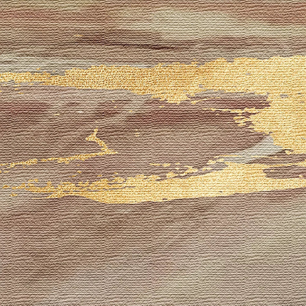 ターコイズとゴールドの抽象的な風景画トリプチャー、モダンなインテリア