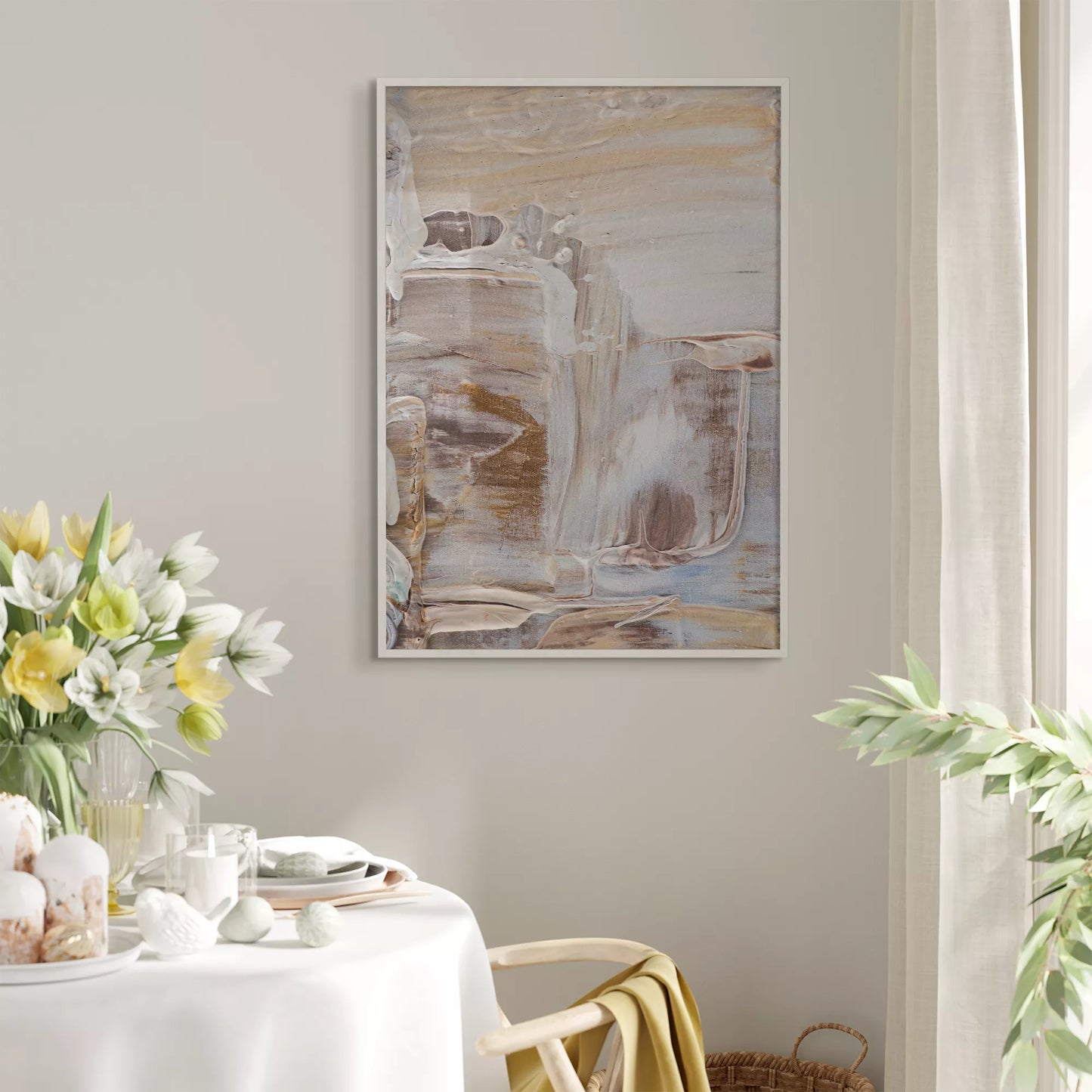 抽象画モダンアートニュートラルカラー壁掛け