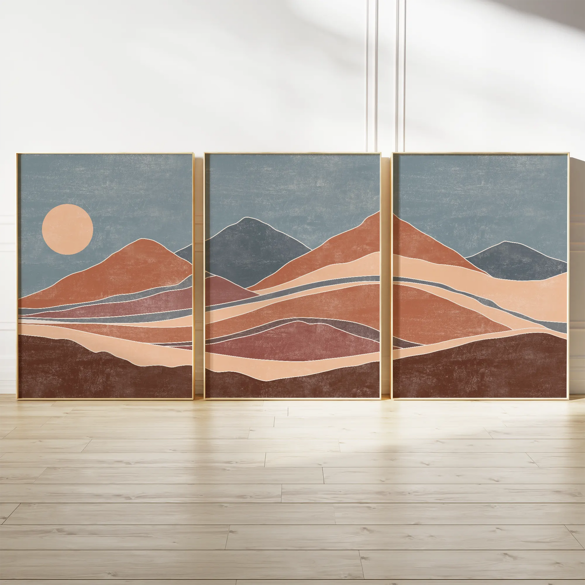 抽象的なゴールドマーブル調の高級感あるアートポスター 北欧モダンインテリア 3枚セット