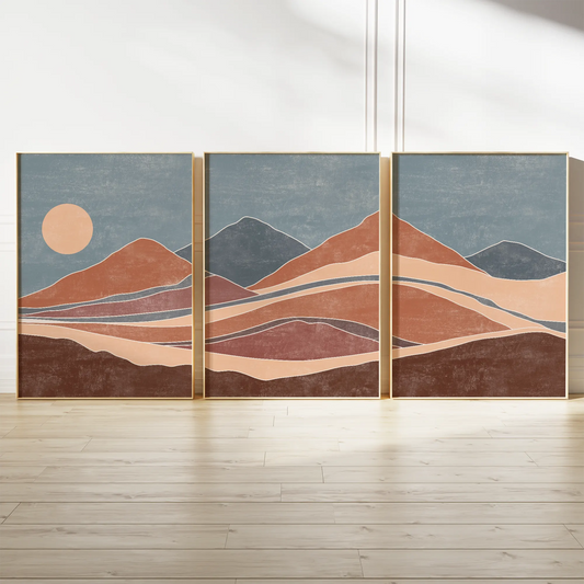 抽象的なゴールドマーブル調の高級感あるアートポスター 北欧モダンインテリア 3枚セット