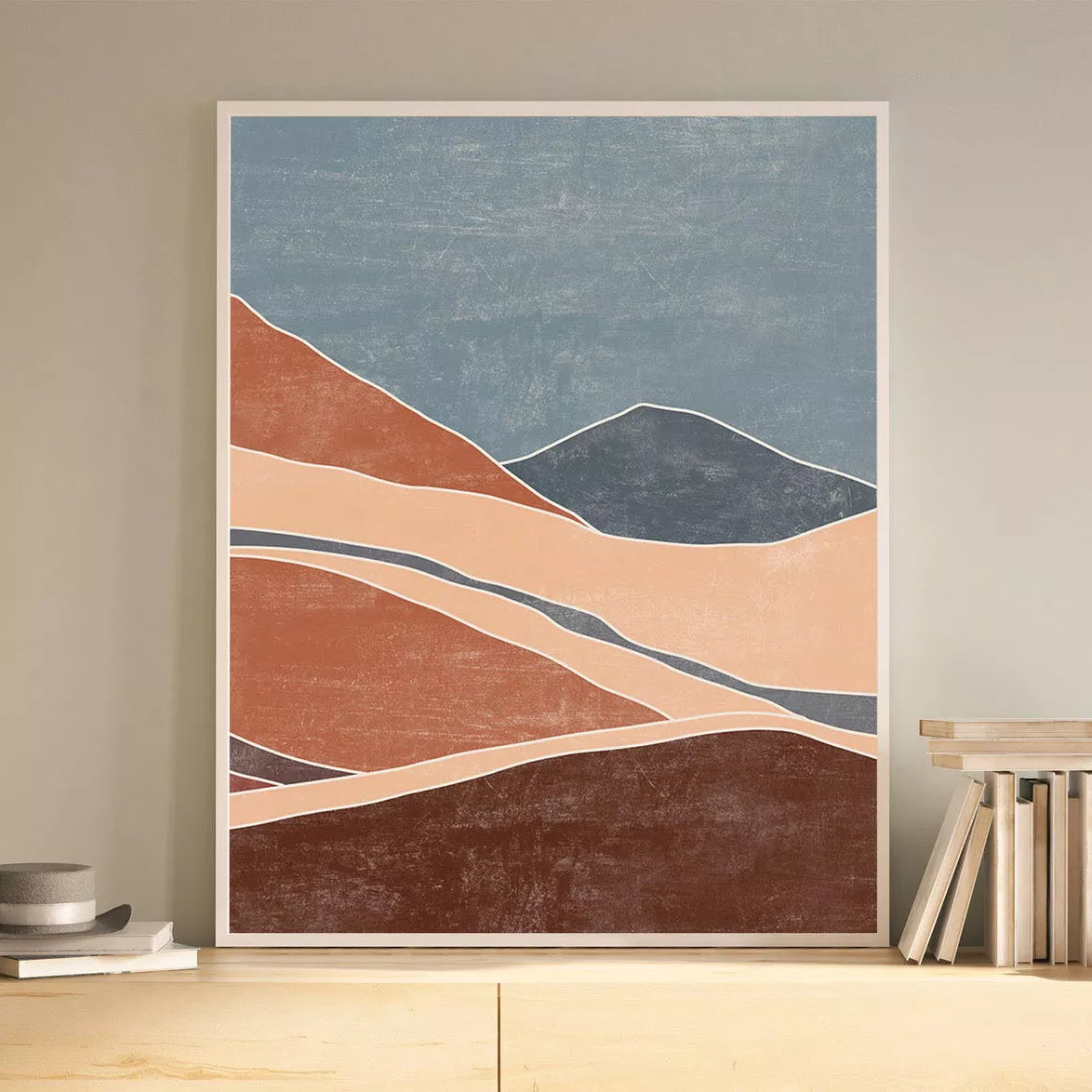 抽象的な山の風景アート3枚セット、モダンなインテリアデザイン