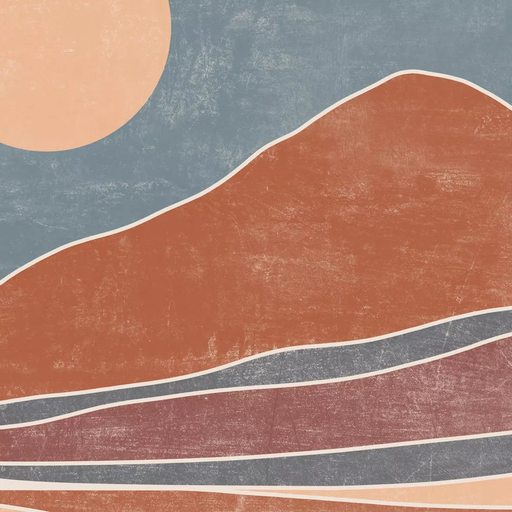 抽象的な山の風景アート3枚セット、モダンなインテリアデザイン