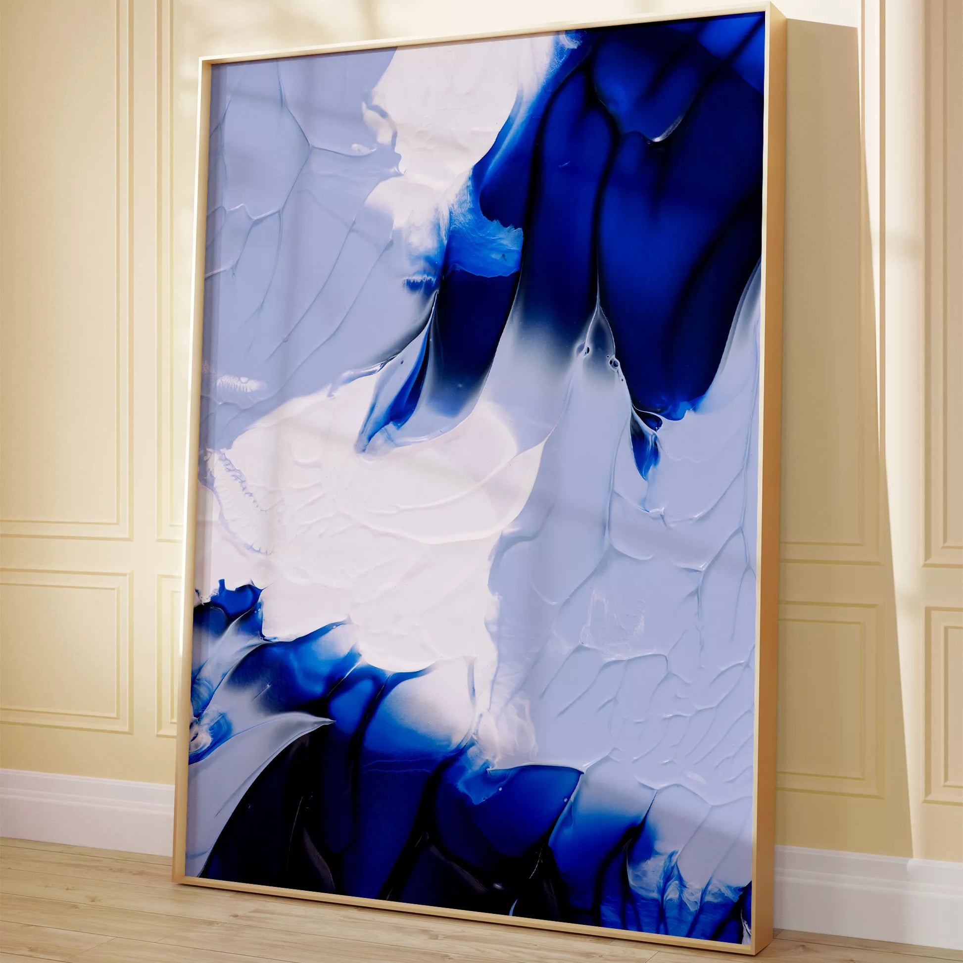 抽象画モダンブルーの壁掛けアートポスター