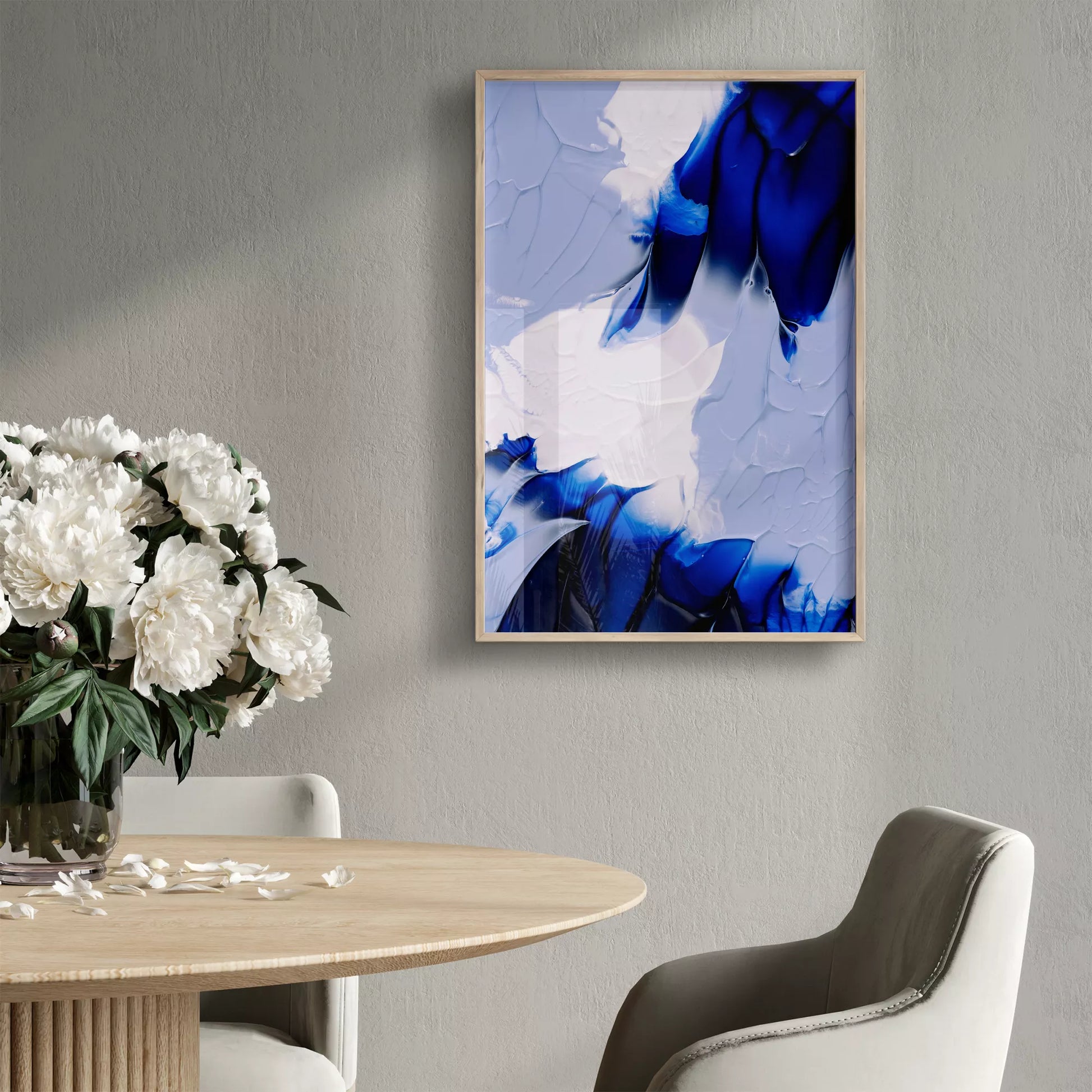 抽象画モダンブルーの壁掛けアートポスター