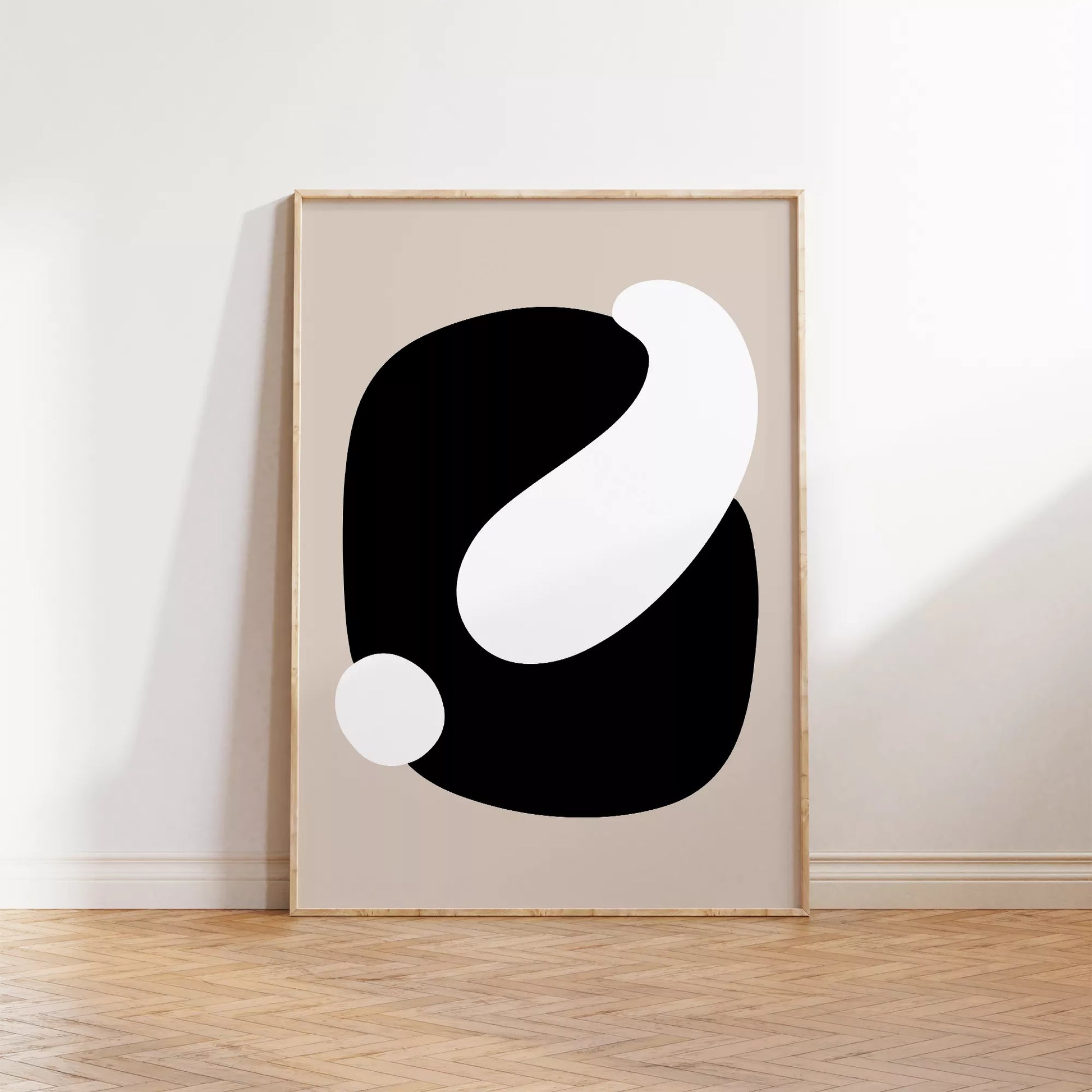 抽象的な黒と白のミニマリストアートポスター、モダンなインテリアに最適