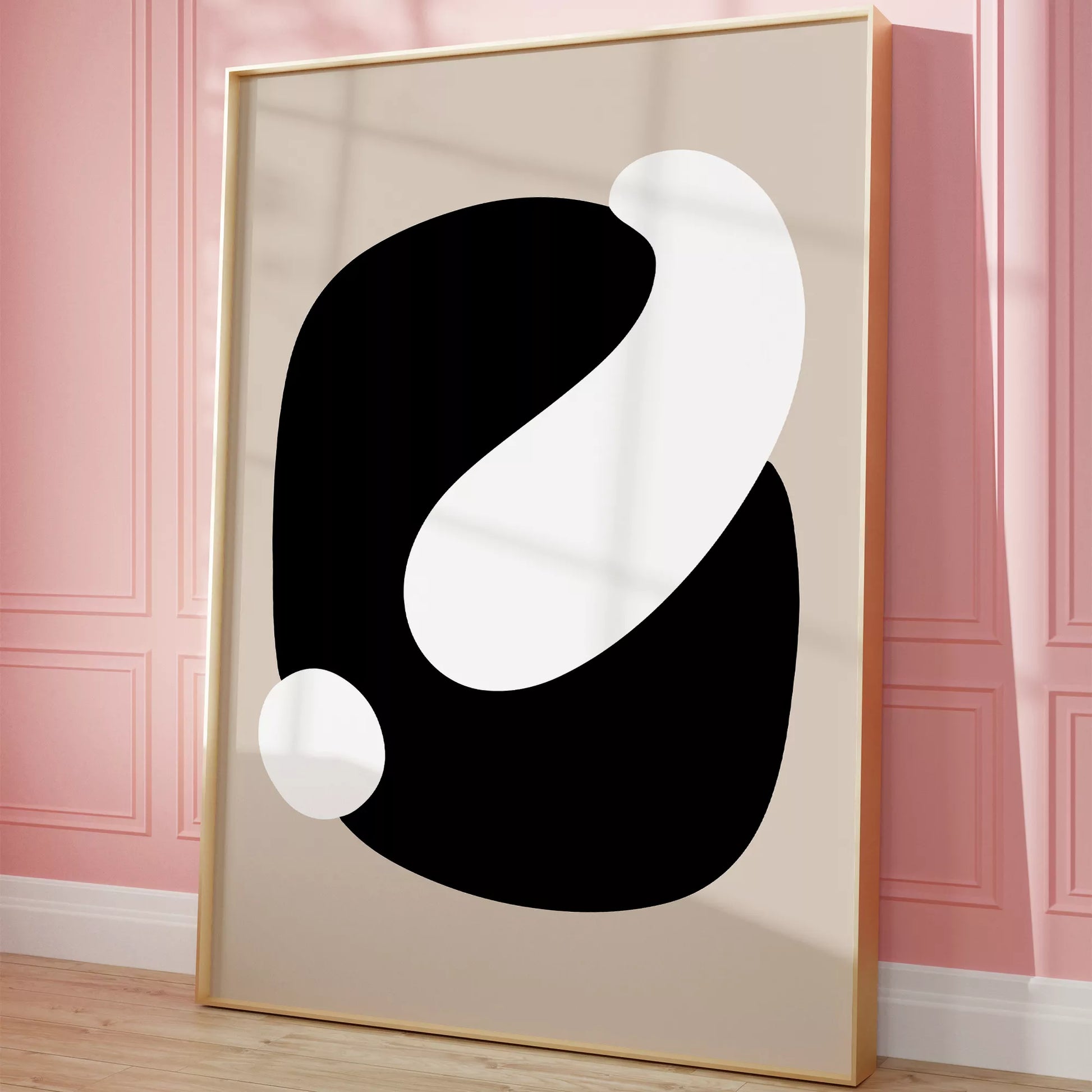 抽象的な黒と白のミニマリストアートポスター、モダンなインテリアに最適