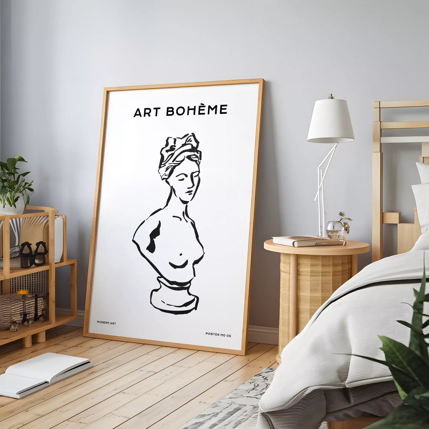 クラシック彫刻ラインアートポスター モダンインテリア ボヘミアンミニマリスト