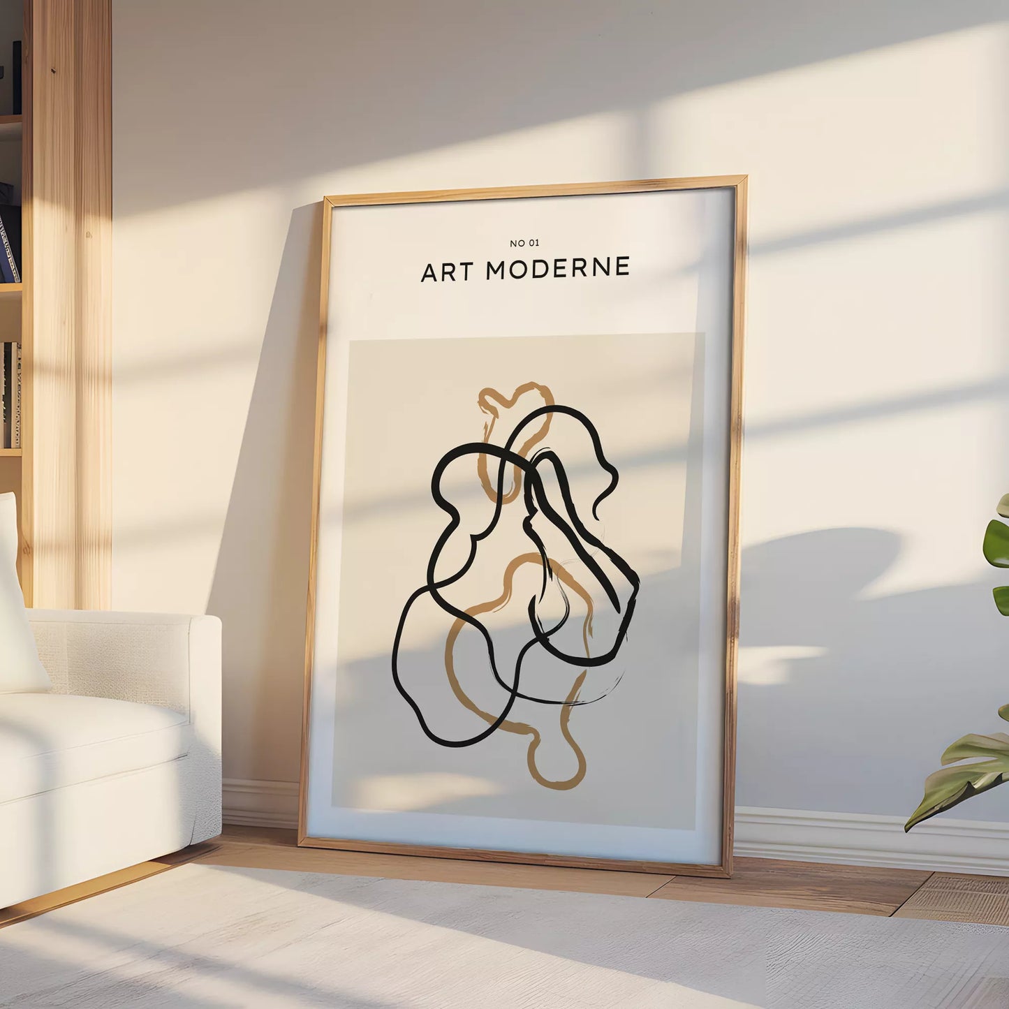 北欧ミニマリスト花瓶ボタニカルアートポスター ベージュ ボヘミアン ジャパンディ