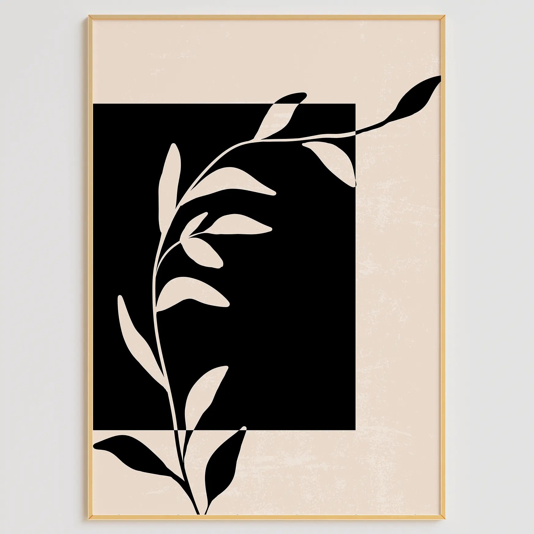 ブラックボタニカルとラブメッセージの北欧ミニマルアートポスター 3枚セット