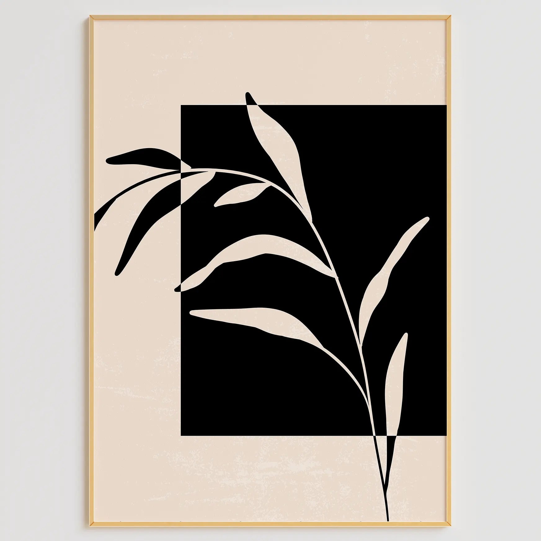 ブラックボタニカルとラブメッセージの北欧ミニマルアートポスター 3枚セット