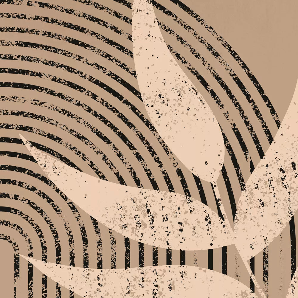 ベージュ背景のミニマルな植物アートセット、自然モチーフの3連装飾画