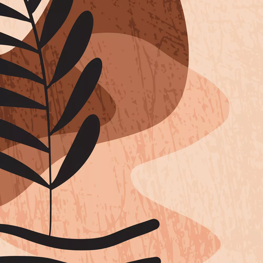 テラコッタカラーのボタニカルアート3枚セット北欧モダン