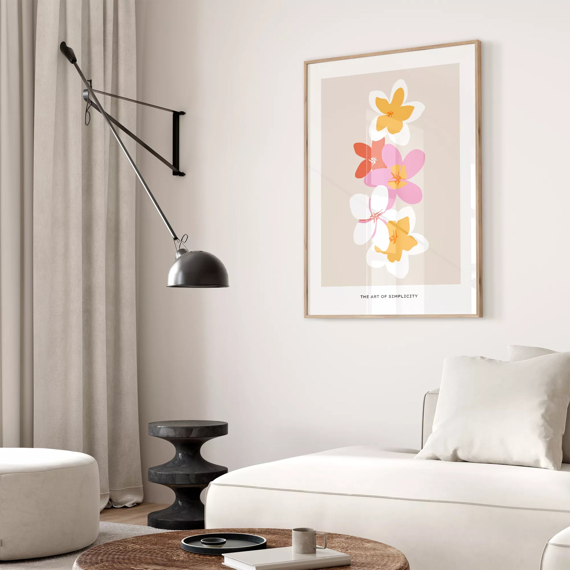 トロピカルフラワー ボタニカルアート ポスター モダンインテリア ミニマリスト