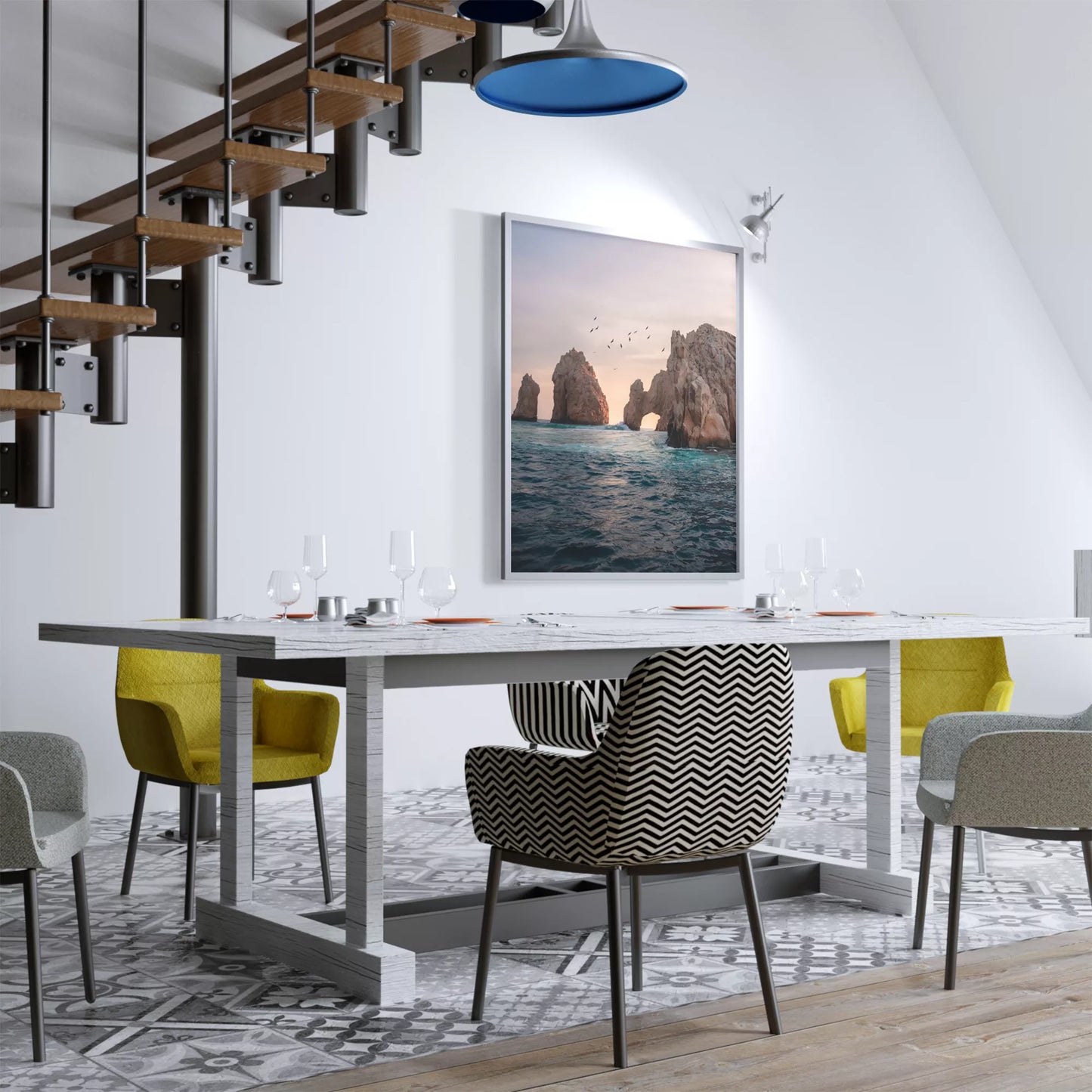 メキシコ・カボサンルーカスの象徴的な岩門と夕暮れの海景色